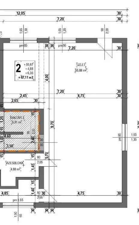 Komáromi Üzlethelyiség Kiadó 67 m² Frekventált Helyen