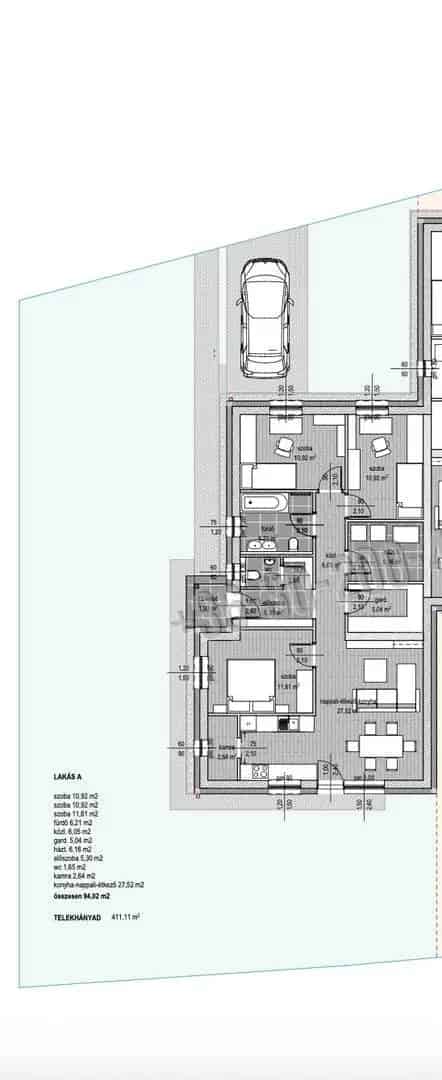 Új építésű ikerház Püskin - 94 m² - fűtéskész
