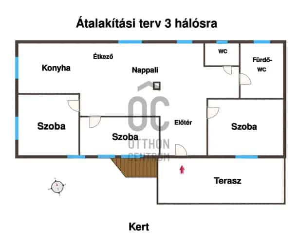 Budakeszi eladó lakás nappali + 2 hálószoba terasszal