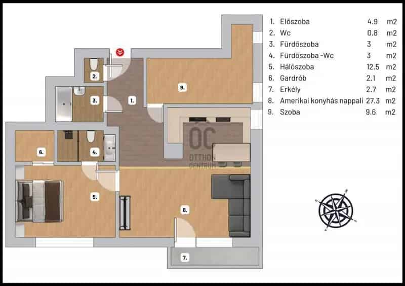II kerület 67m2 3 szobás felújított lakás eladó