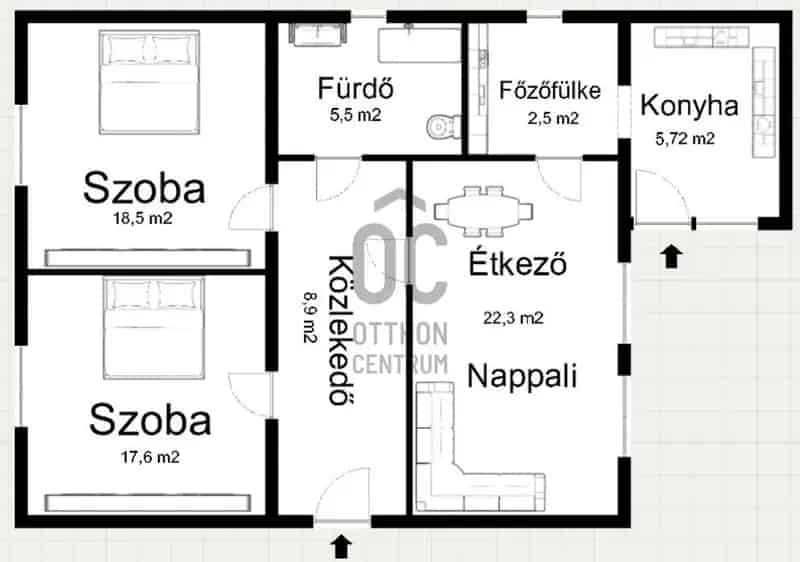 Püspökladány családi ház eladó 81 nm 605 nm telekkel