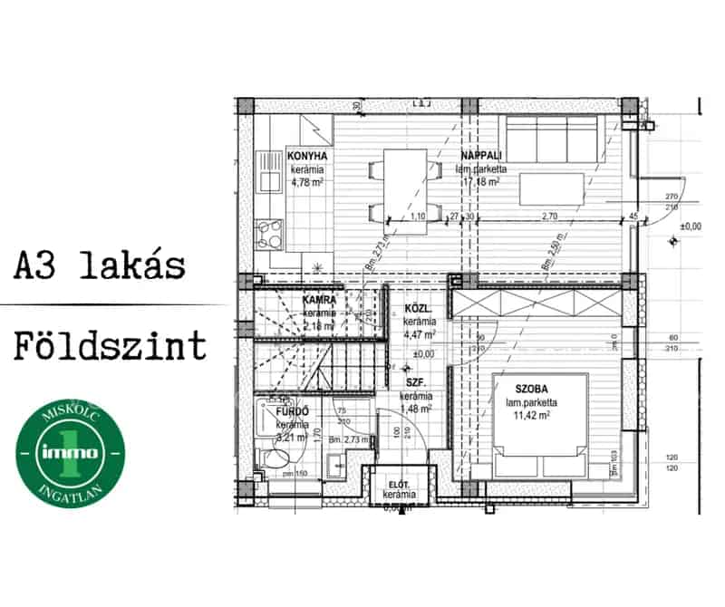 65 nm-es új építésű lakás Miskolcon zöldövezetben