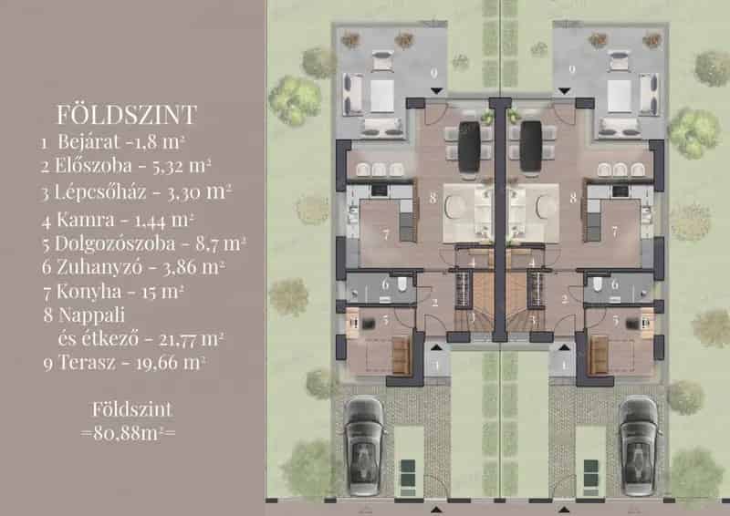 Tordasi 5 szobás ikerház eladó - klíma, hőszivattyú, 130 nm