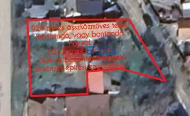 Érdi telek eladó 924 nm-es összközműves építési telek