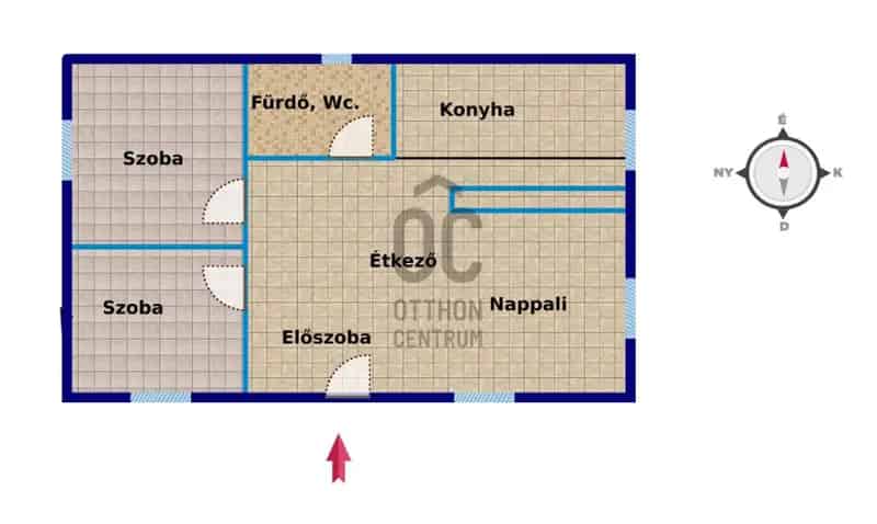 Eladó családi ház Ercsiben 70nm 2 szoba