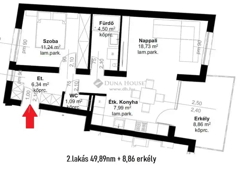 Nyiregyhaza Belvaros 50 nm-es 1 1 szoba erkellyes lakás elado