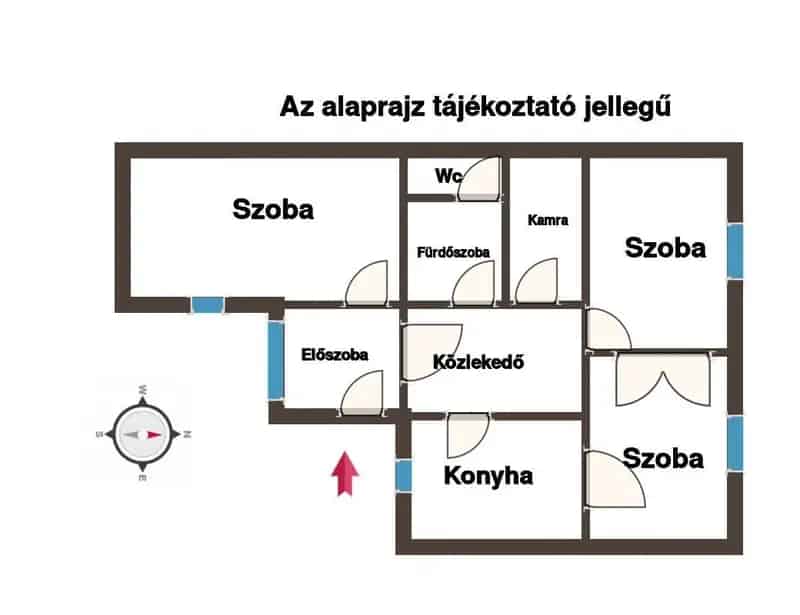 98 nm-es Felújítandó Ház 3 Szobával - Vegyes Tüzelésű Kazán
