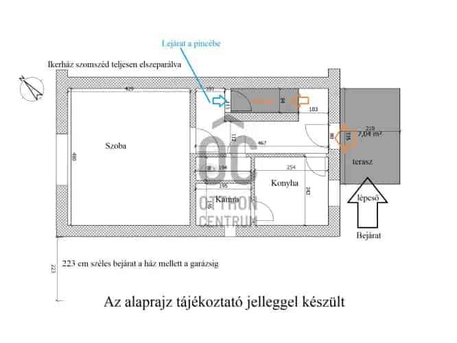 Budapest XIX kerület Kertváros ikerház eladó felújítandó 75 nm 3 szoba