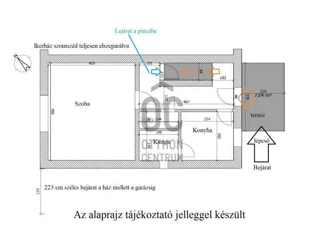 Ikerház eladó Budapest XIX kerület felújítandó 75 nm 3 szoba