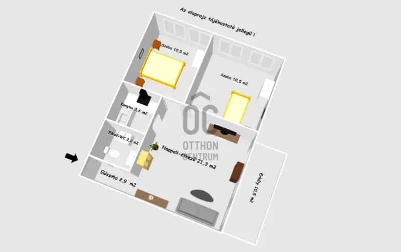 Kistarcsa 57 nm-es 2 hálószobás erkélyes lakás eladó