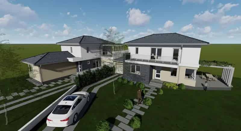 120m2 Ikerhazfel 3 4 Haloszova Garazzal Terasszal