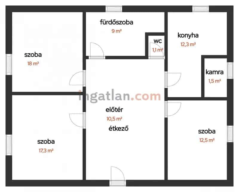 Érdi 83 nm-es 3 szobás ház felújítandó állapotban