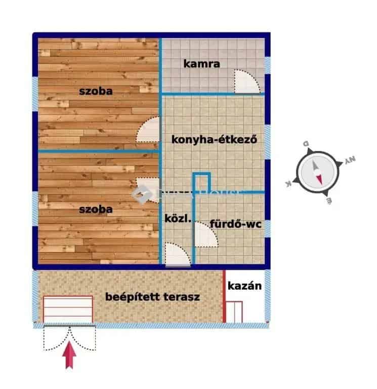 Monori ikerházfél eladó - felújított, 2 szoba, kert
