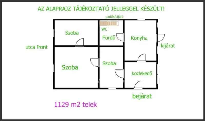 Hajduboszormeny családi ház eladó 80m2 1129m2 telekkel