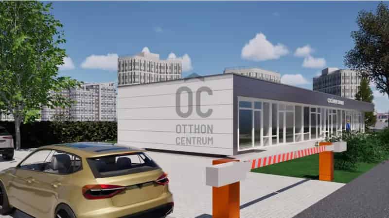 Győr Révfalu eladó irodaház üzletsor 13 parkolóval
