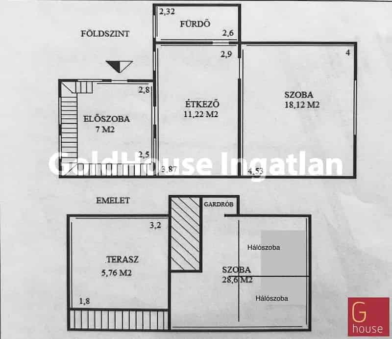 71 nm-es családi házrész saját kerttel a XV kerületben