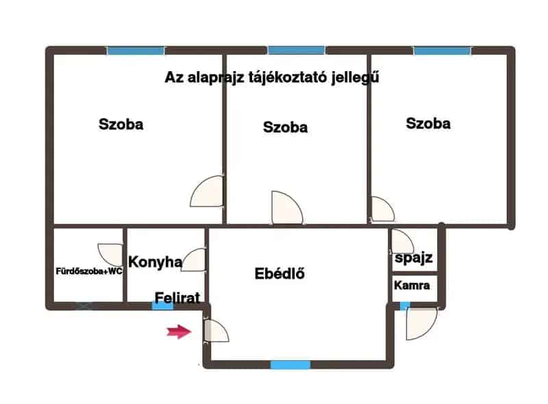 Bácsborsód családi ház eladó 70 m2 3 szoba