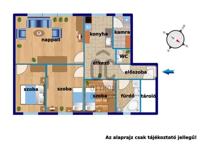 Veszprémi eladó lakás 82nm 2+2 félszoba tetőtér