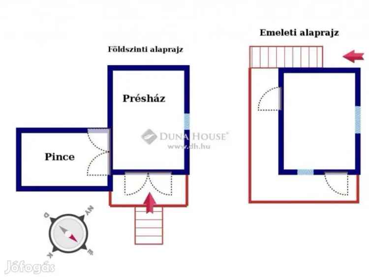 Neszmélyi eladó ház 58 nm - panoráma - borászkodásra alkalmas