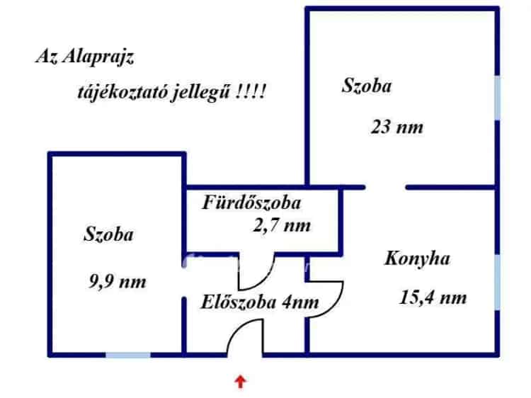 Karcag 55nm-es 1 szobás vályog házrész eladó