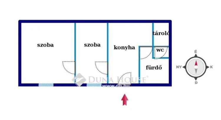 Gyongyos 50 nm-es 2 szobas udvaros hazresz elado