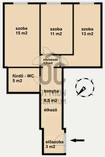 Budapest VI kerület Terézváros 57m2 3 szobás lakás eladó