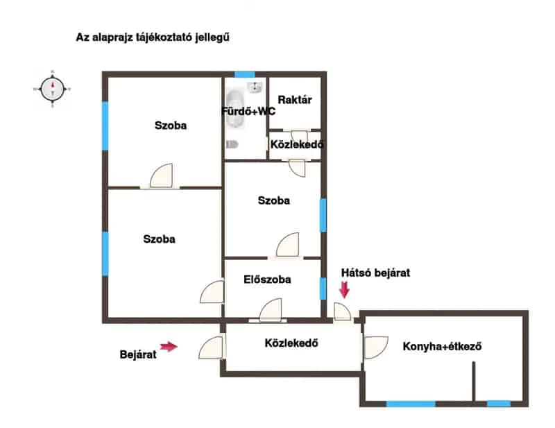 Eladó családi ház Mindszenten 3 szobával és nagy telekkel