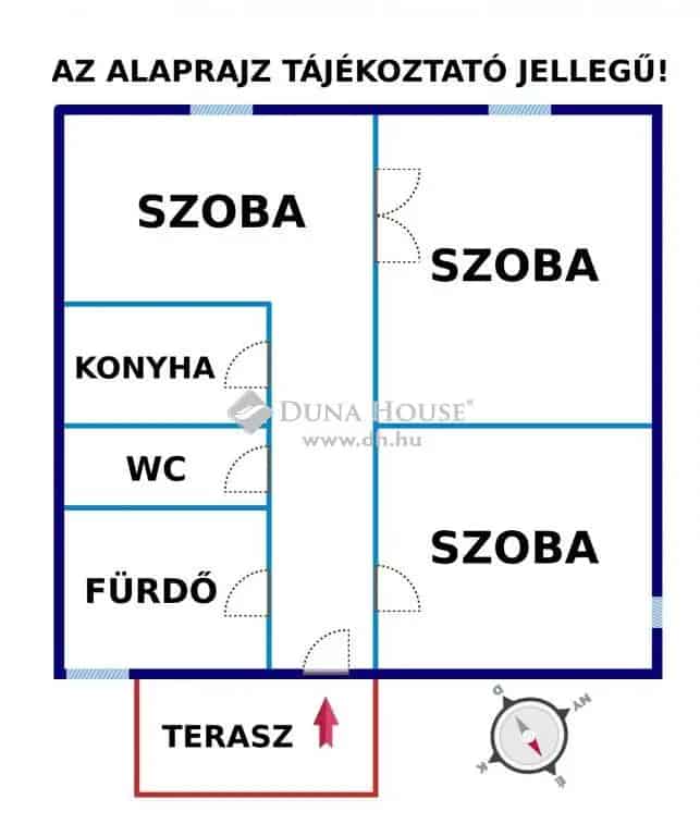 60 m2-es 3 szobás tégla lakás Vecsésen saját kerttel