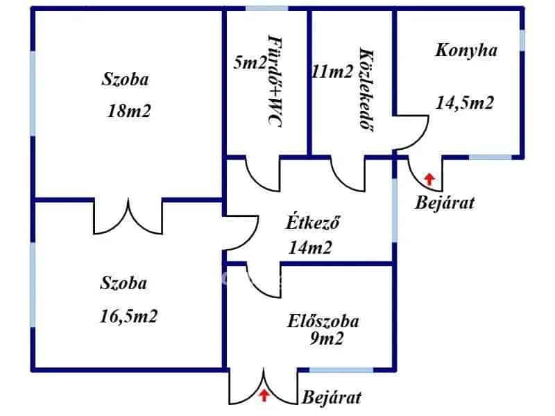 88m2-es 2 szobás téglaház Újkígyóson eladó