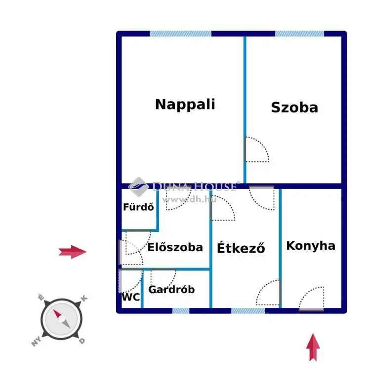 78 nm-es 2 Bejárású Földszinti Lakás Kiváló Lokációval