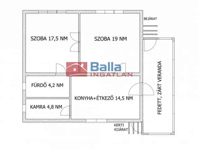 60 nm-es 2 szobás családi ház eladó Rákoscsabán