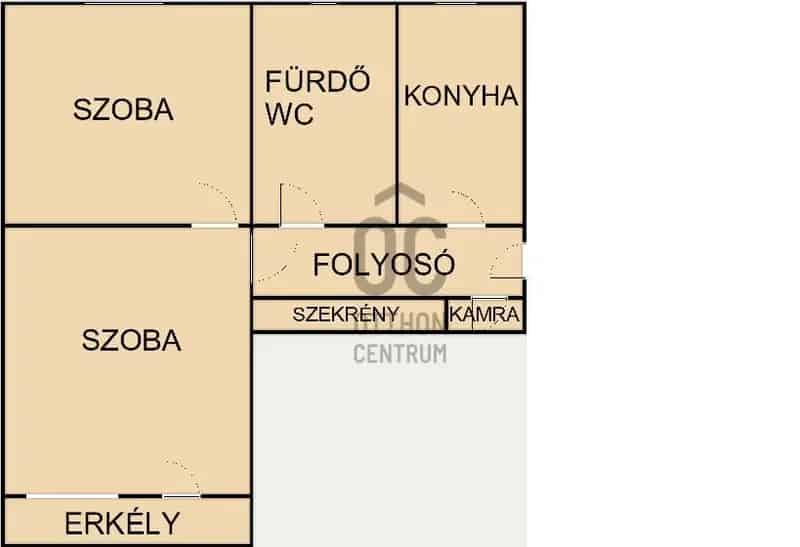 54 nm-es 2 szobás felújított tégla lakás eladó