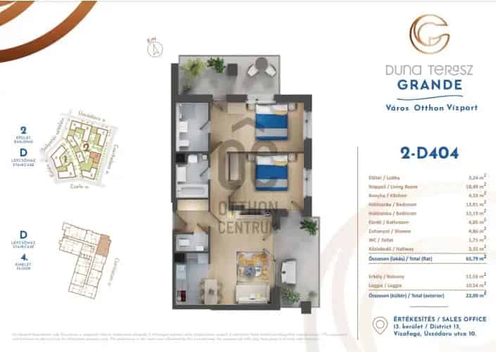 Budapest XIII kerület Marina Part Duna Terasz Grande 66nm 3 szobás lakás eladó