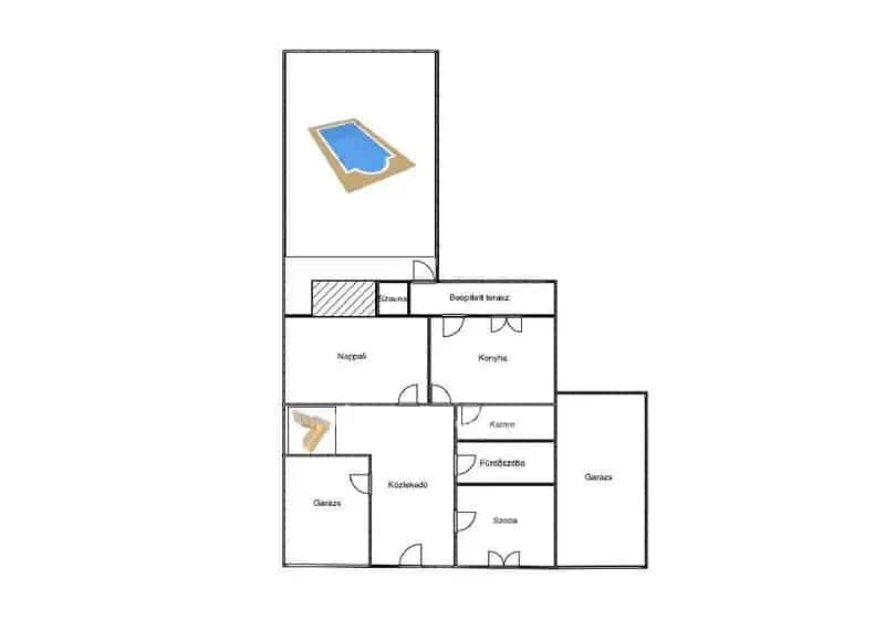 Recski családi ház medence szauna 800m2 telek