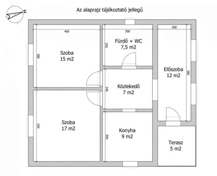 Családi ház eladó Türjén 2 szobával és tágas kerttel