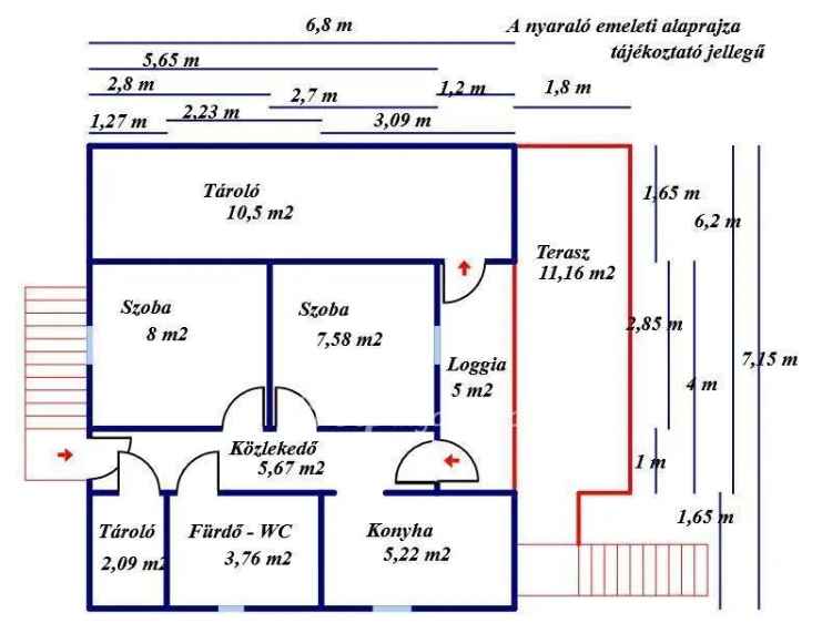 Hétvégi ház eladó Tiszakécskén kétszintes épület 75 m2 alapterülettel