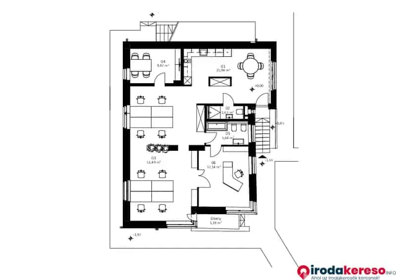 113m2-es Iroda Kiadó Testvérhegy Lábánál Kerttel Parkolóval