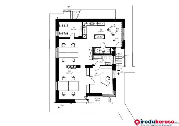 Kiadó iroda a Testvérhegy lábánál, 113 m2, 120 m2-es kertrésszel