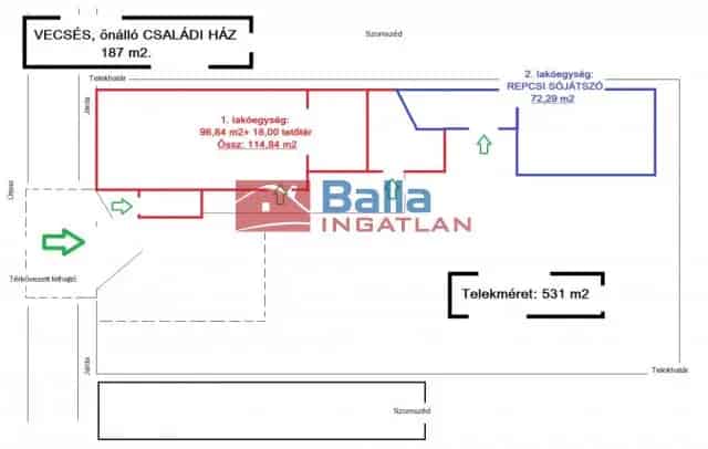 Vecsési családi ház eladó 5 1 szobával felújított 187nm