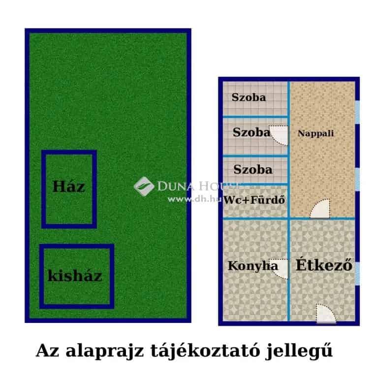 Mezőfalva 1079 nm telek 65 nm-es házzal eladó