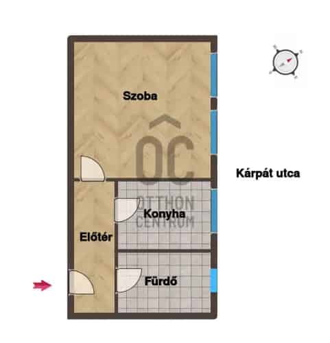 Budapest XIII kerület Kárpát utca eladó 35nm-es garzonlakás