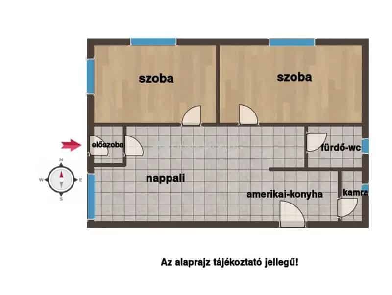 Debrecen Bank 69 nm-es 2 szobás családi ház eladó