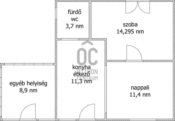 Ceglédi eladó házrész 2 szoba 49nm