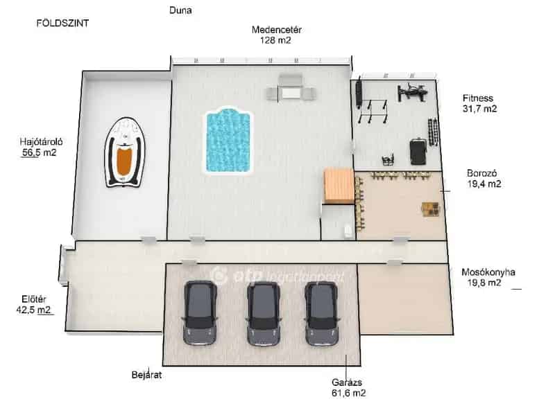 Luxus Villa Duna Parton Saját Kikötővel Eladó
