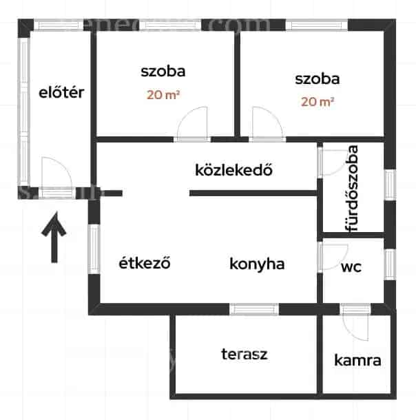 100 nm-es 2 szobás családi ház Szabadbattyánban