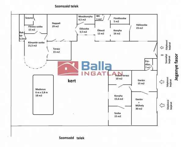 Családi ház eladó Budapest XVIII. Kerület Jegenye fasor 540 m2 telekkel