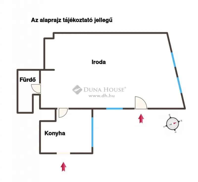 Kiadó Iroda Budakalászon 52 m² Konyhával és Fürdővel