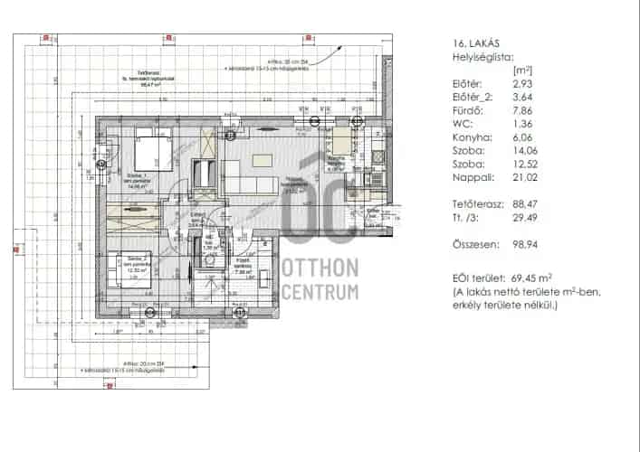 Hegykői új építésű penthouse lakás eladó 99 nm 88 nm terasszal