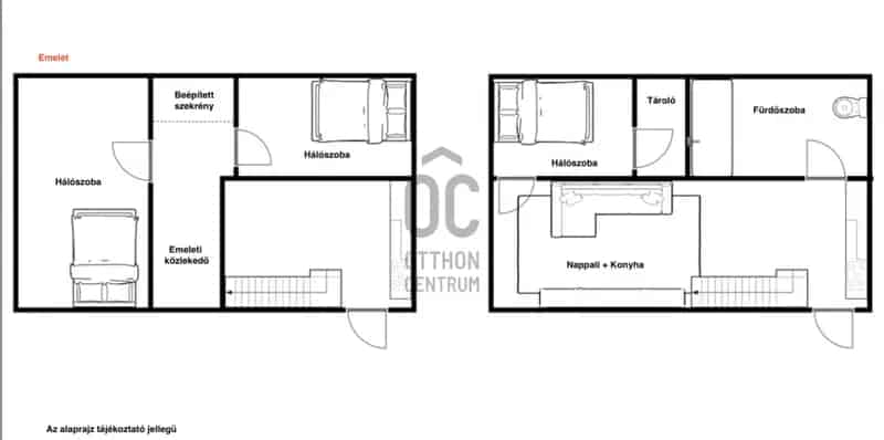 Budapest VIII kerületi eladó 77 nm-es 4 szobás duplex lakás