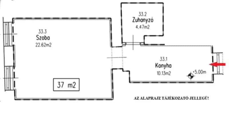 1 szobás galériázott lakás Duna Pláza közelében